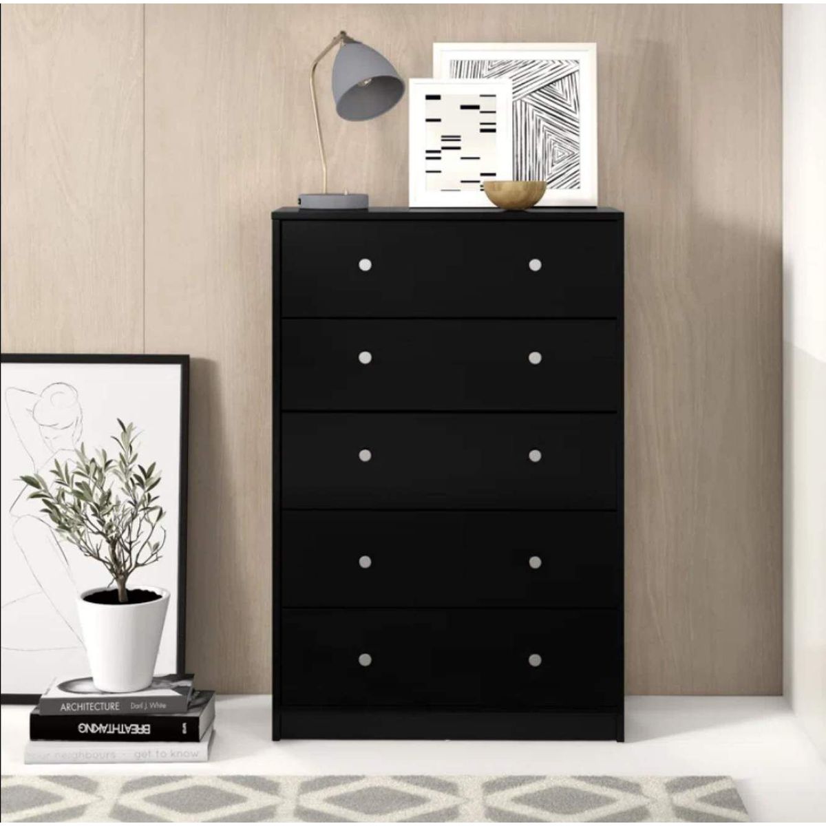 VENTITAS HOME - Cómoda Contemporánea Phitea Ventitas Home Negro