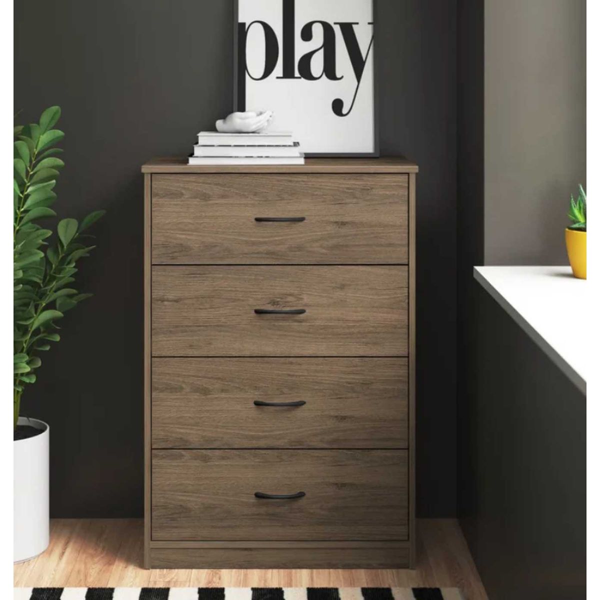 VENTITAS HOME - Cómoda Priyanka 4 Cajones Ventitas Home Castaño