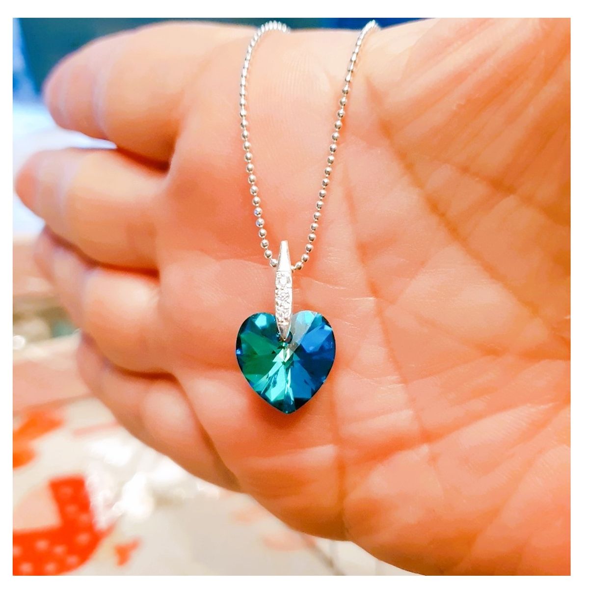 FERNANDA ROMERO JOYAS Y ACCESORIOS - Collar Azul Titanic Brillante - elaborado en Plata nacional y Cristal