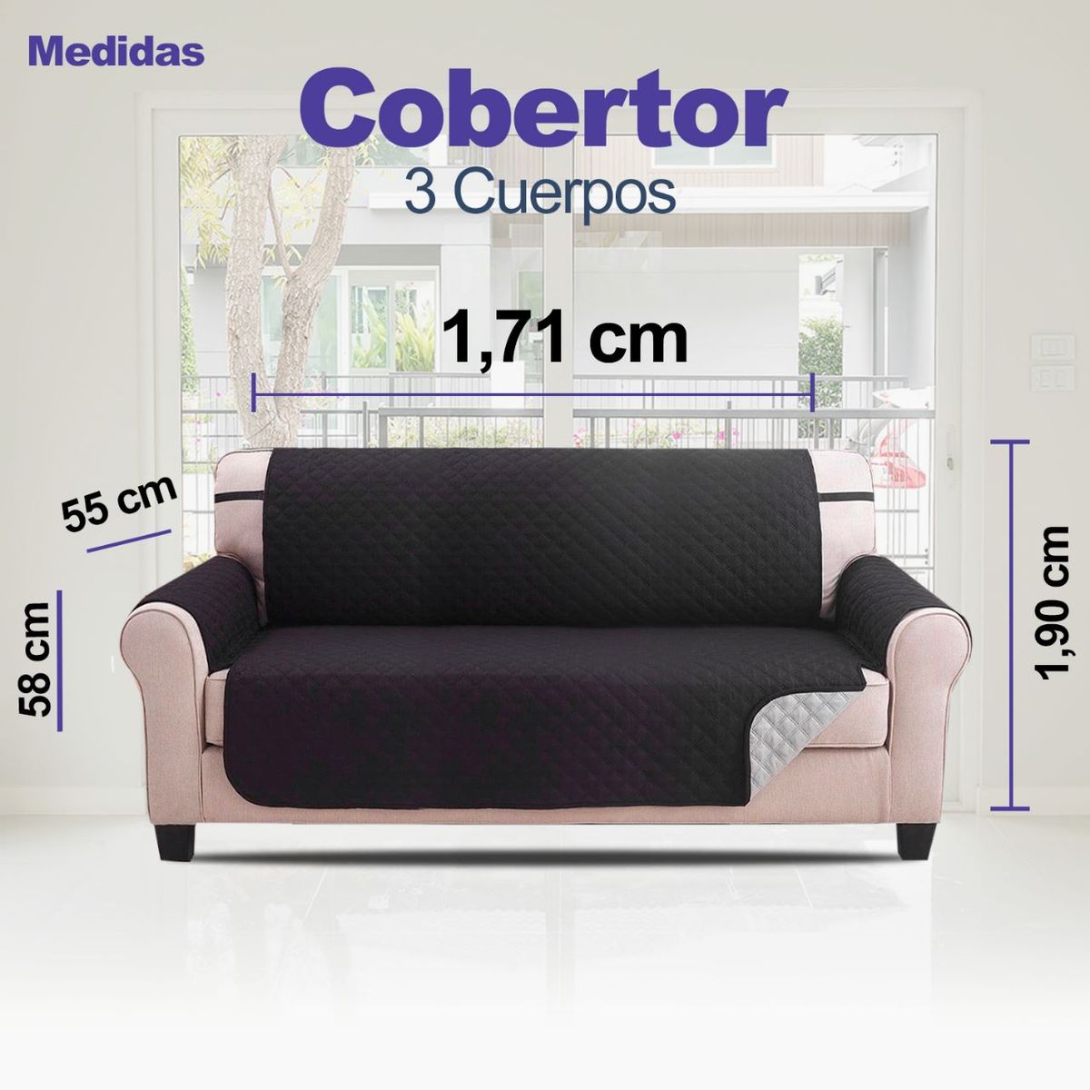 CRISAL - Cobertor de Sofa 3 cuerpos