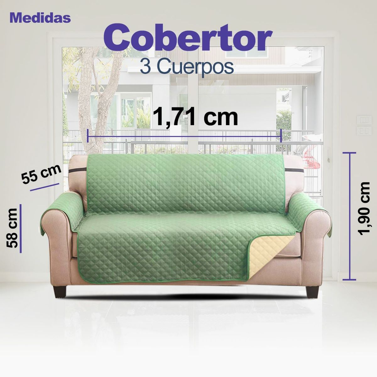 CRISAL - Cobertor de Sofa 3 cuerpos