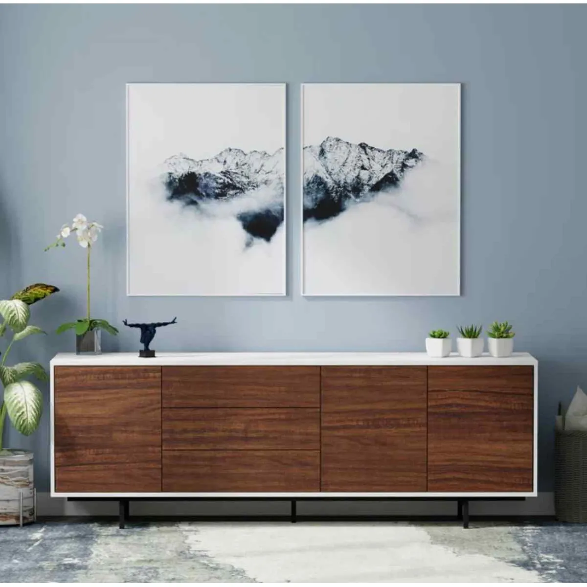 VENTITAS HOME - Mesa de Tv Moderna 75” Xania Ventitas Home Blanco y Bellota