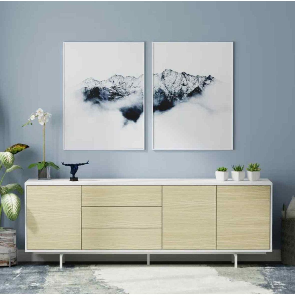 VENTITAS HOME - Mesa de Tv Moderna 75” Xania Ventitas Home Blanco y Manzano