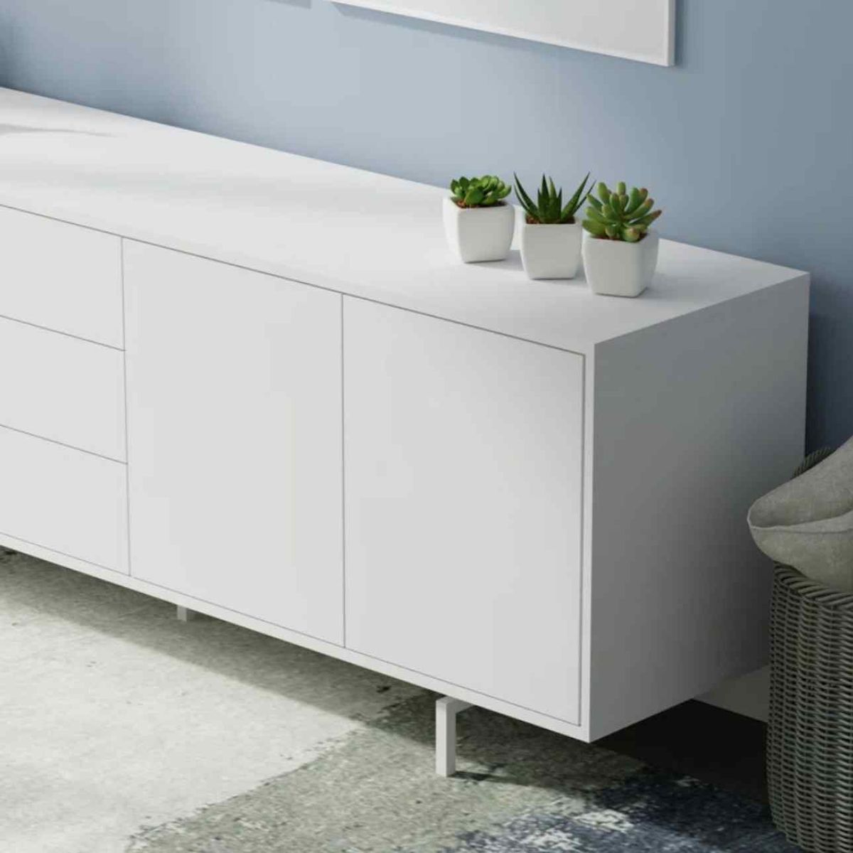 VENTITAS HOME - Mesa de Tv Moderna 75” Xania Ventitas Home Blanco