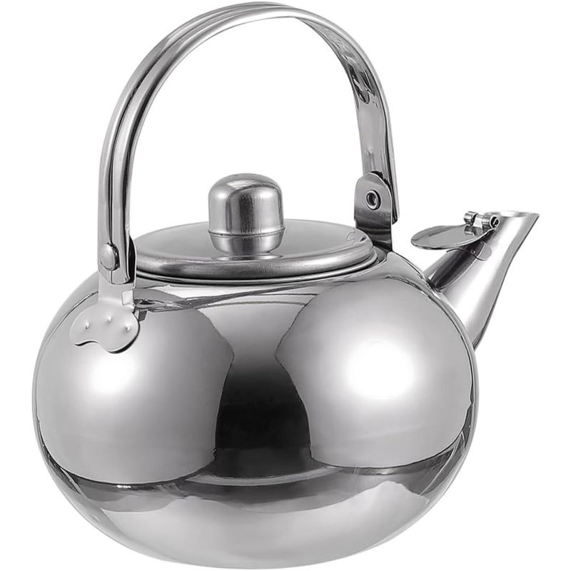 GENERICO - Tetera Vintaje Redonda 1.5 LT de Acero Con Filtro Infusor