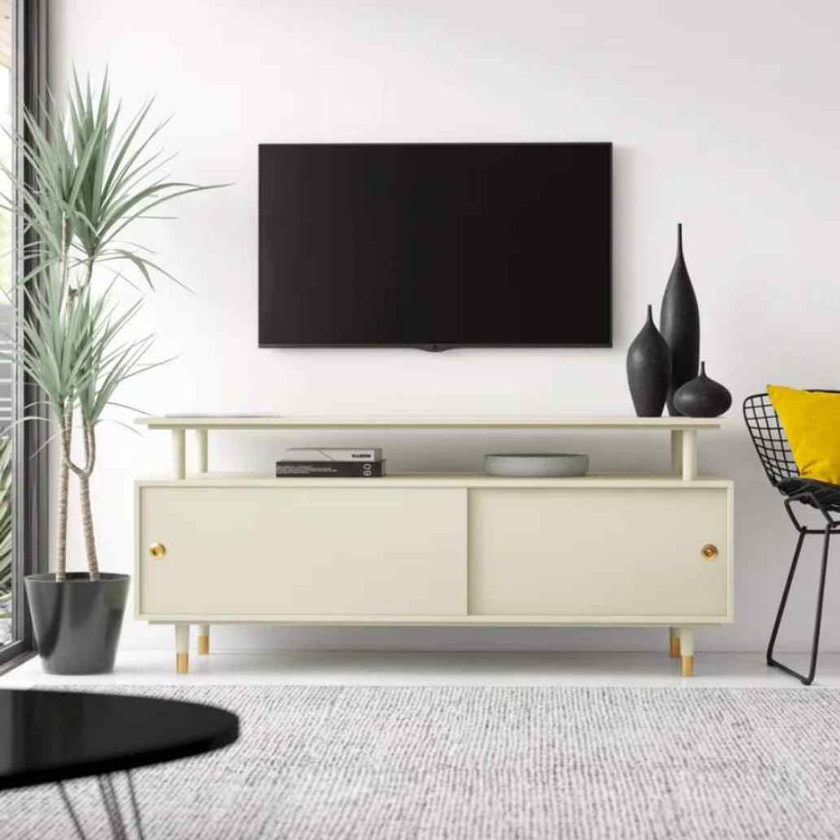 VENTITAS HOME - Mesa de Tv Vintage 75” Dannea Ventitas Home Blanco