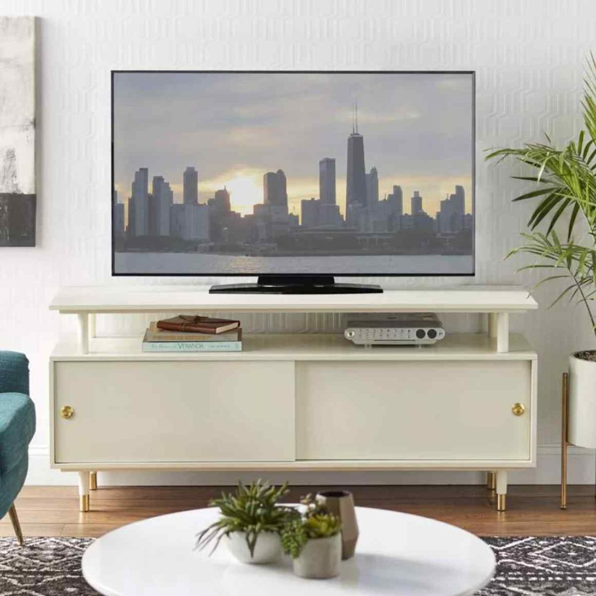 VENTITAS HOME - Mesa de Tv Vintage 75” Dannea Ventitas Home Blanco