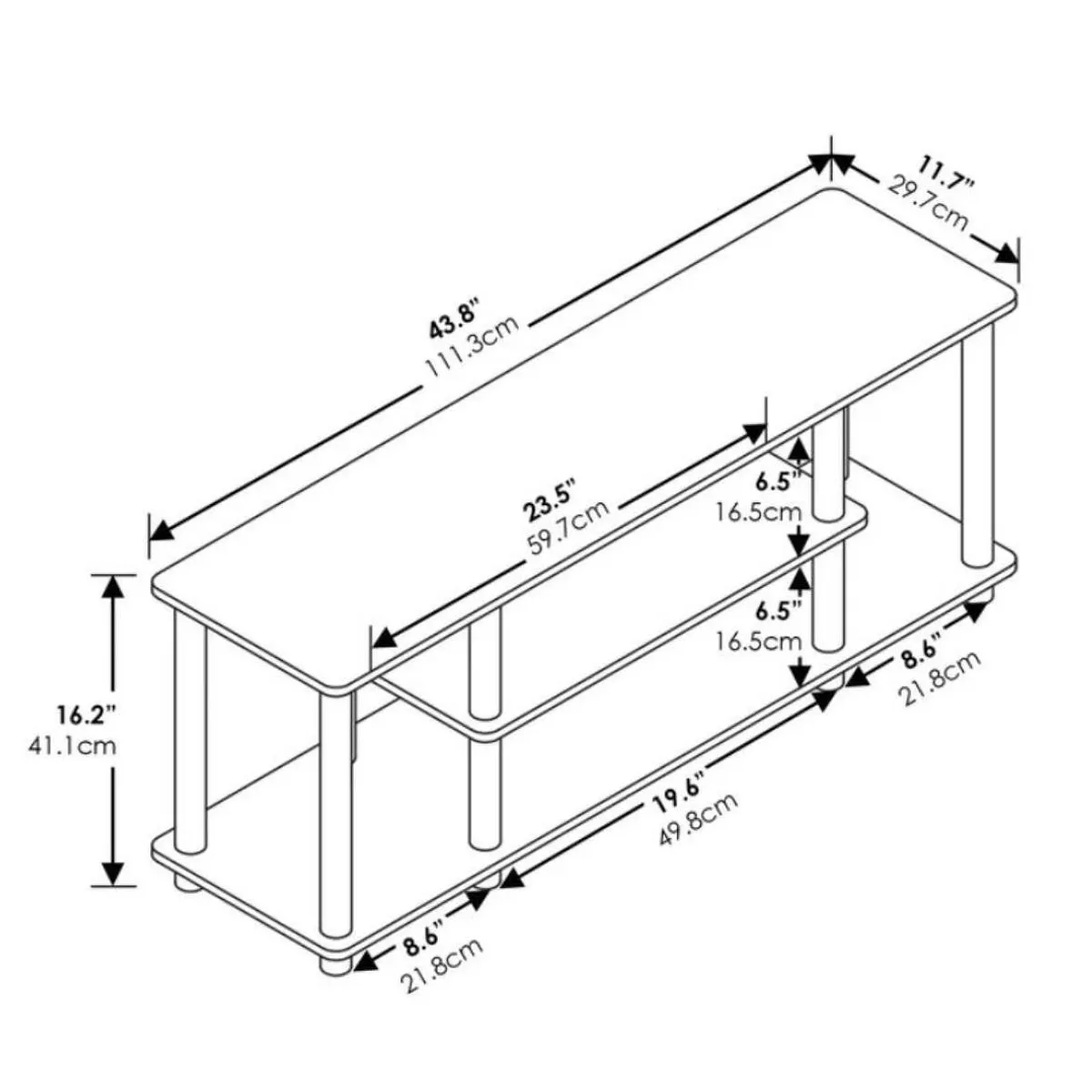 VENTITAS HOME - Mesa de Tv Industrial 75 Úrsula Ventitas Home Negro