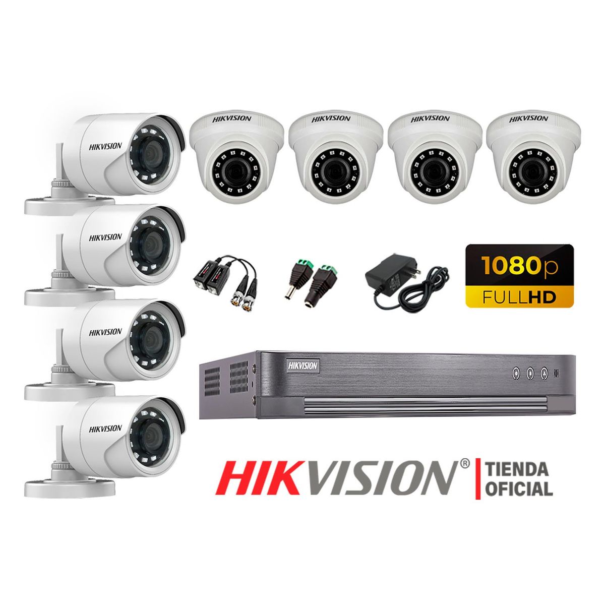 HIKVISION - Kit 8 Cámaras Seguridad Full Hd 1080P + Cable Hdmi Oferta