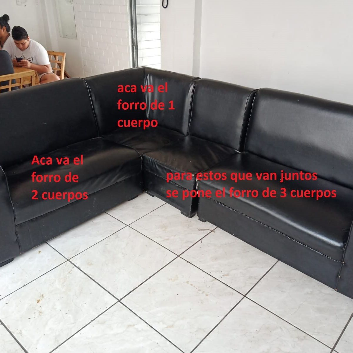 GENERICO - Forros Spandex modular L 3-2-1 Rojo Vino Liso