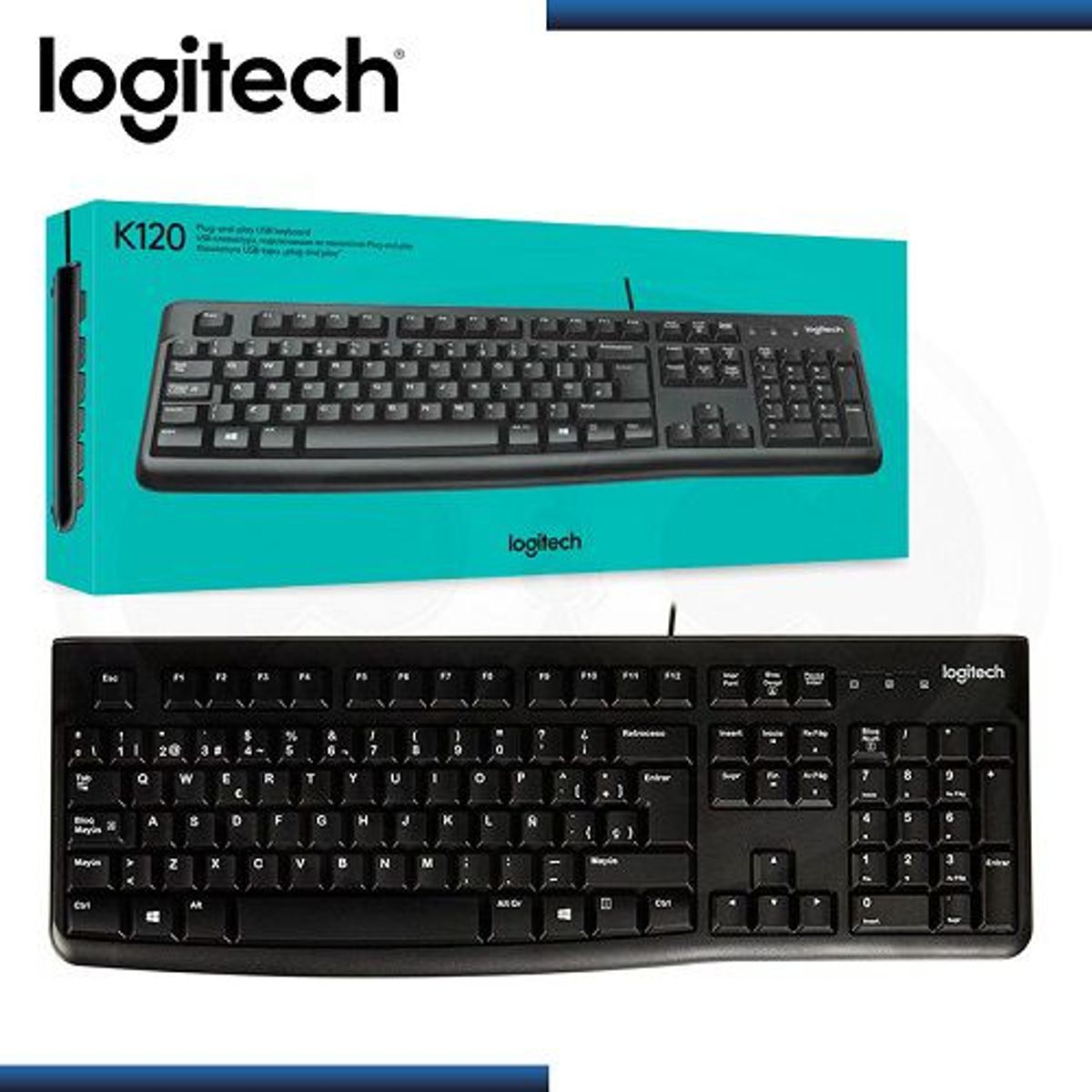 LOGITECH - Teclado Logitech K120 USB SP Black