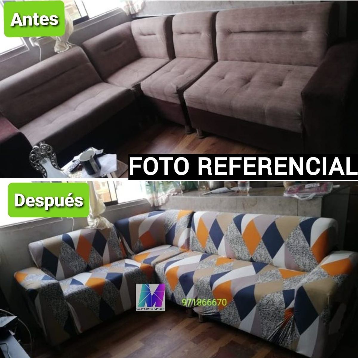 GENERICO - Forros Spandex modular L 3-2-1 Negro Liso