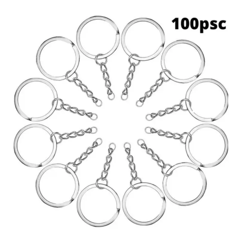 GENERICO - 100 Argollas Aros Planos Para Llavero