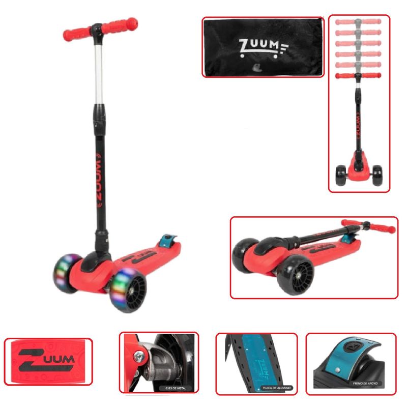 GENERICO - Scooter Kids con luces S-88 - Rojo