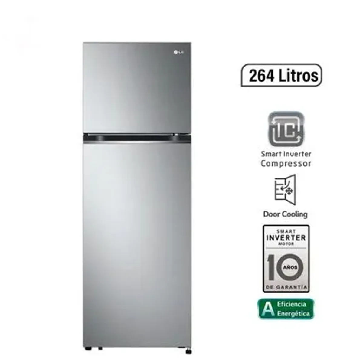 LG - Refrigeradora LG 264 Lts. Top Freezer con Door Cooling - GT26BPP