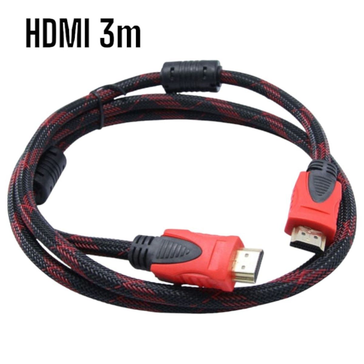 OEM - Cable HDMI-HDMI con Filtro 3m 3metros Full HD 3D V14 Enmallado