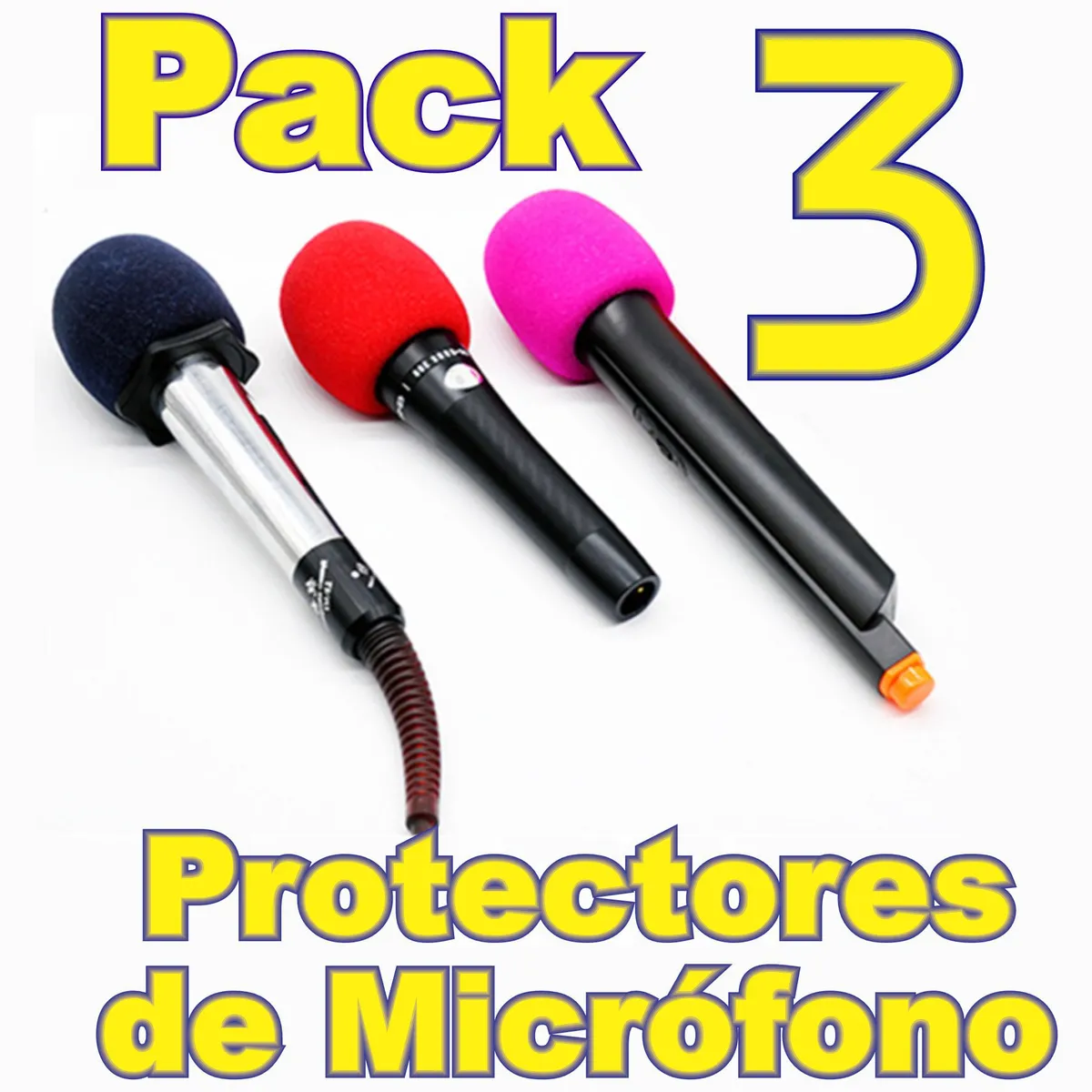 GENERICO - 3 Espuma Esponja Protector Filtro Antipop Para Micrófono Karaoke