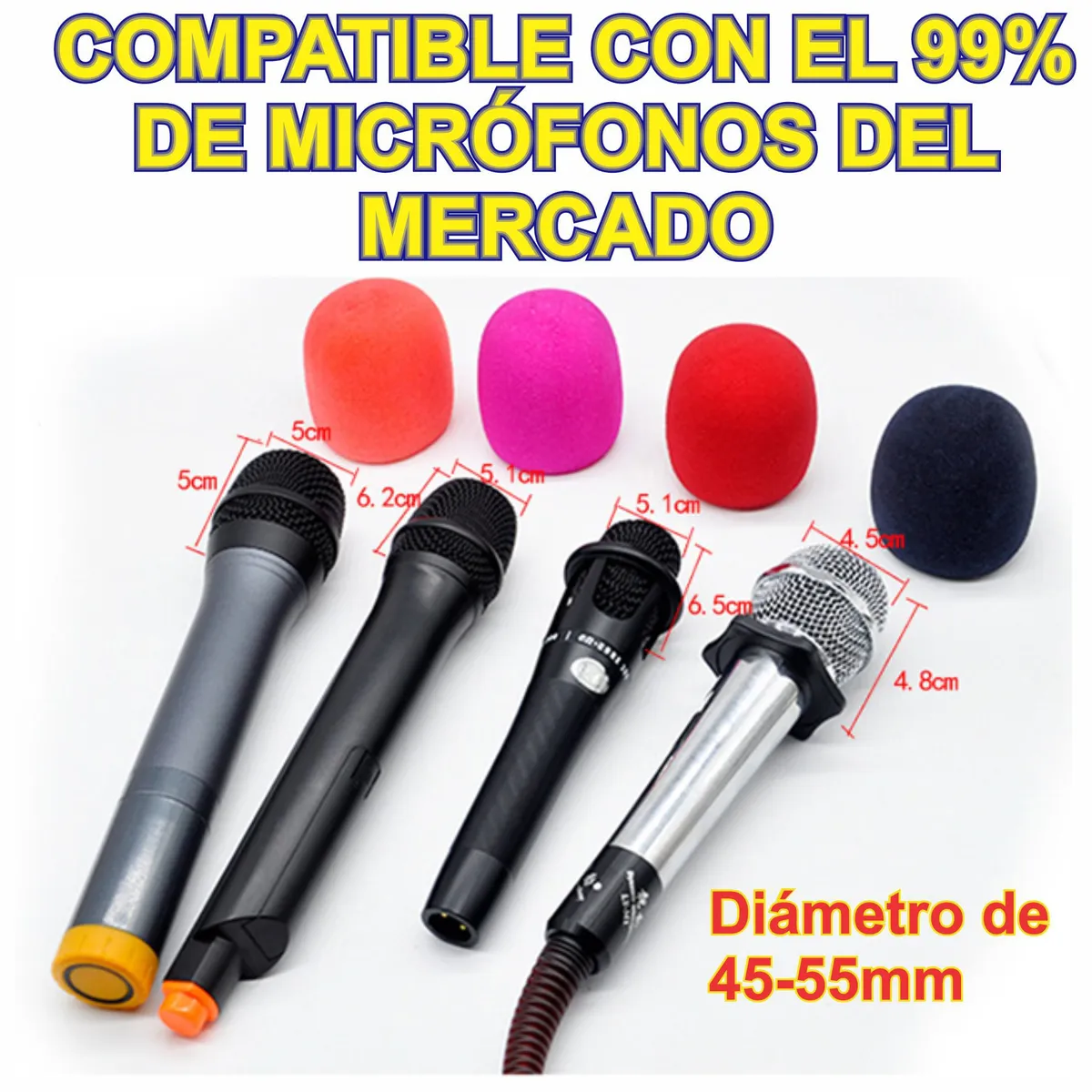 GENERICO - 3 Espuma Esponja Protector Filtro Antipop Para Micrófono Karaoke