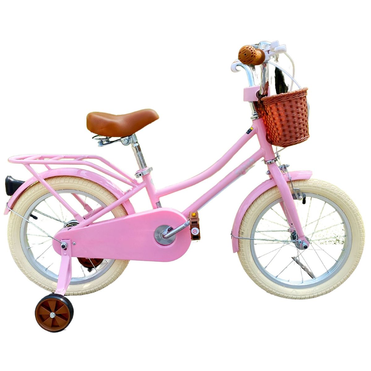 JOY STAR - Bicicleta para Niña con rueditas Stitch Aro 16  Rosada