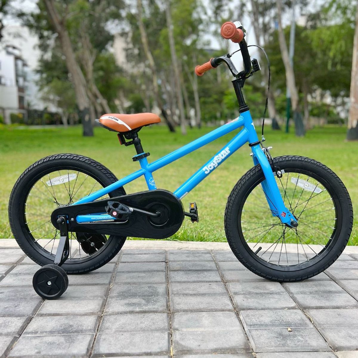 JOY STAR - Bicicleta para Niño con rueditas Joy Star ARO 18 Azul