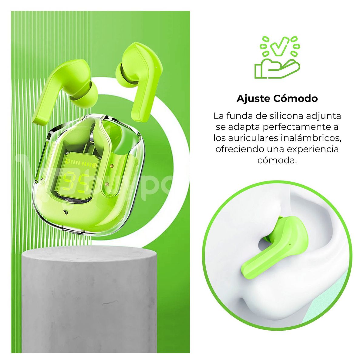 BUYPAL - Audifonos Inalambricos con Cancelación de Ruido Air 31 Verde