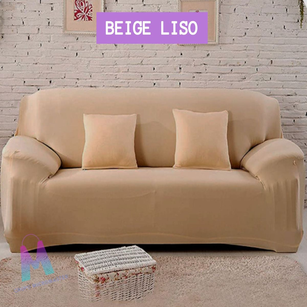 GENERICO - Forros Spandex modular L 3-2-1 Beige Liso