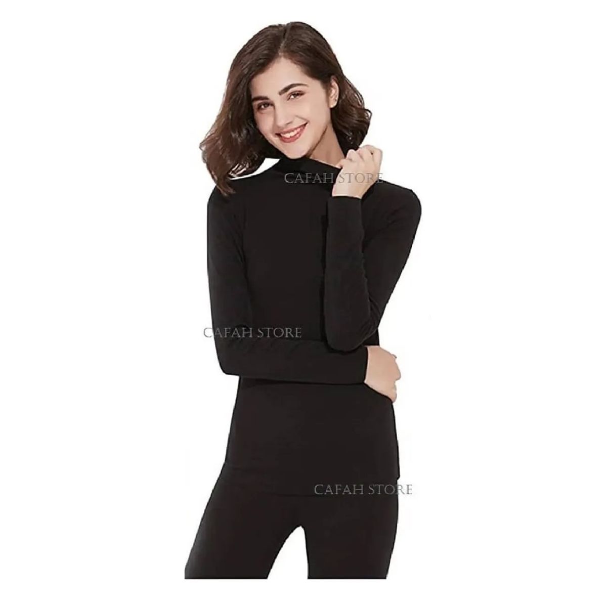 OEM - Polo Calentador Mujer Cuello Alto Interior Fleece Ceñido