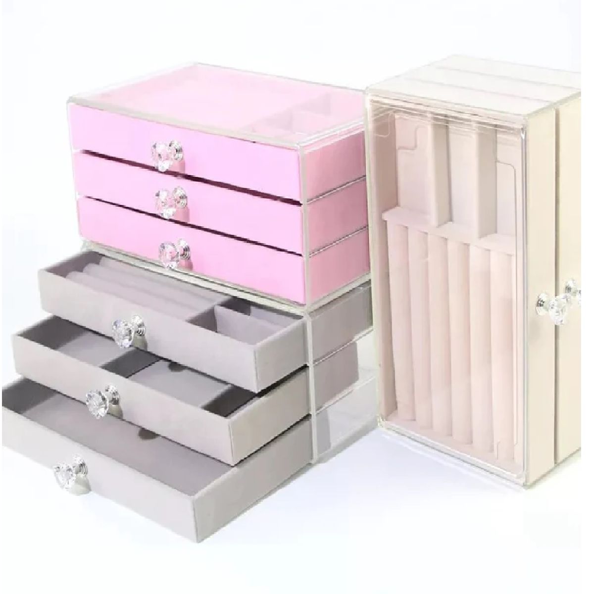 GENERICO - Joyero Organizador De Joyas Cofre Pulseras Relojes 3 Niveles