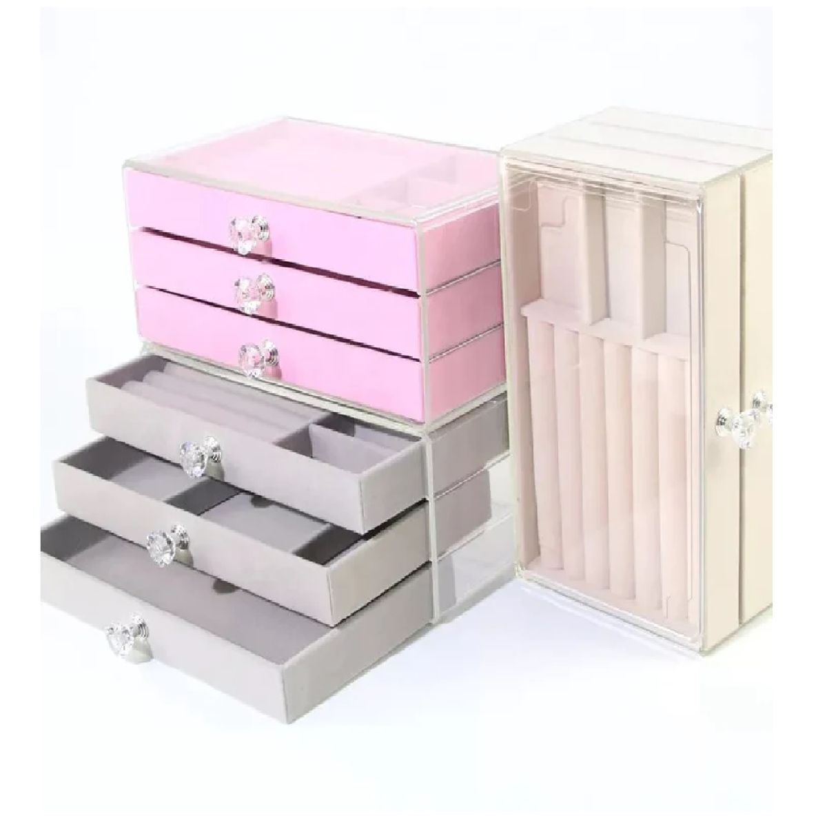 GENERICO - Joyero Organizador De Joyas Cofre Pulseras Relojes 3 Niveles