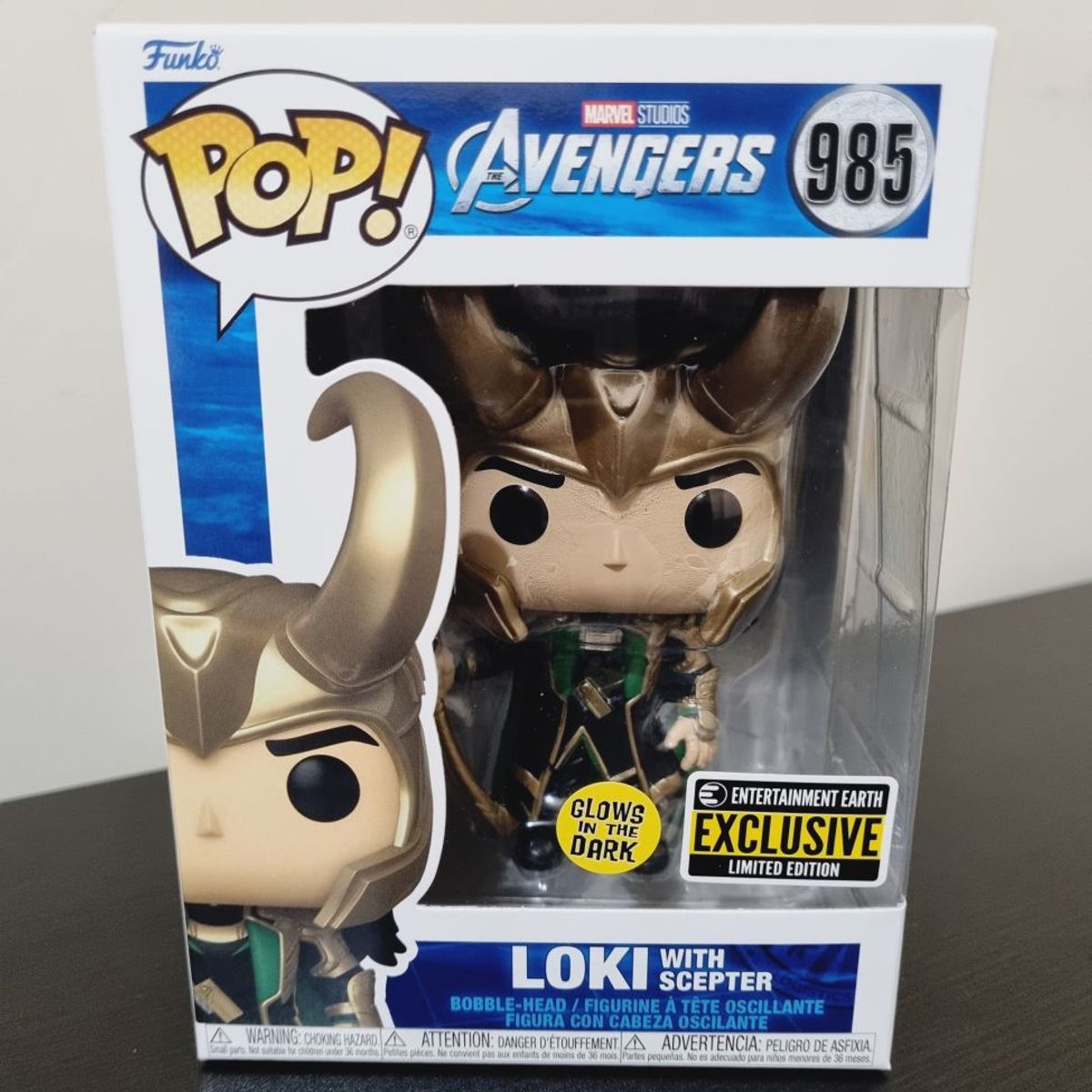 FUNKO - Funko Pop Loki with Scepter - Marvel Avengers EE Glow brilla