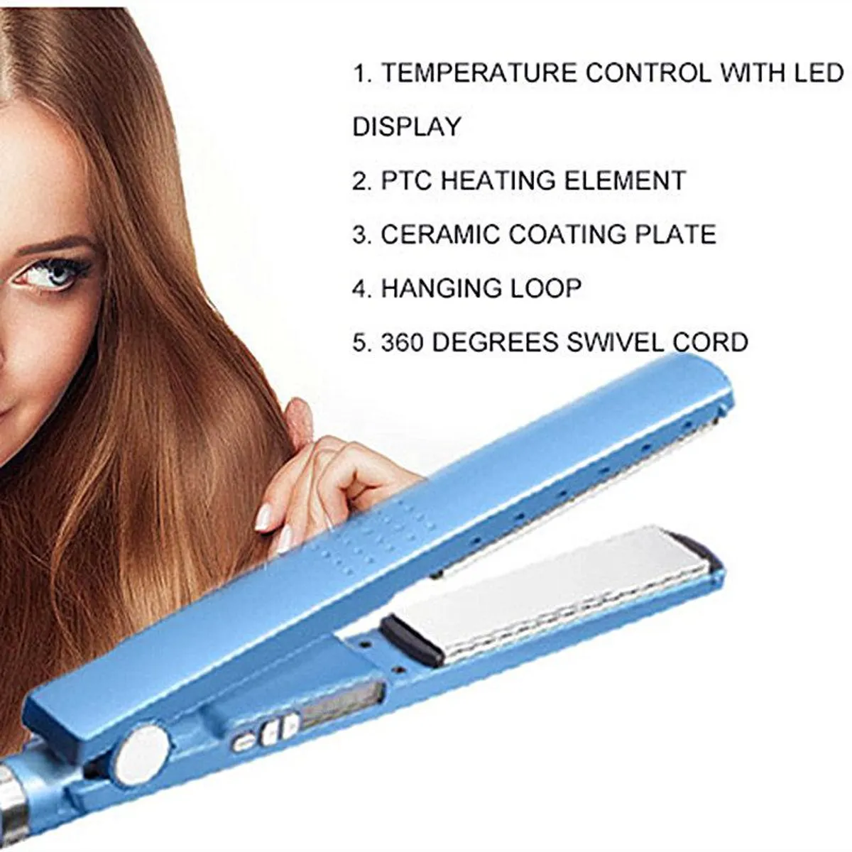 OEM - Plancha Laceador de Cabello Placa de Titanio 450F