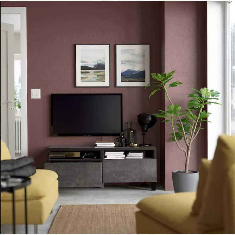 VENTITAS HOME - Mesa de Tv 75 Marxa Ventitas Home Negro y Cemento