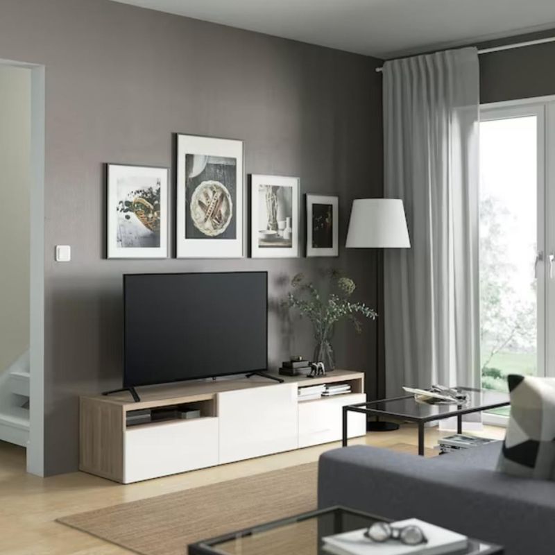 VENTITAS HOME - Mesa de Tv Moderna 75 Mallini Ventitas Home Rovere y Blanco