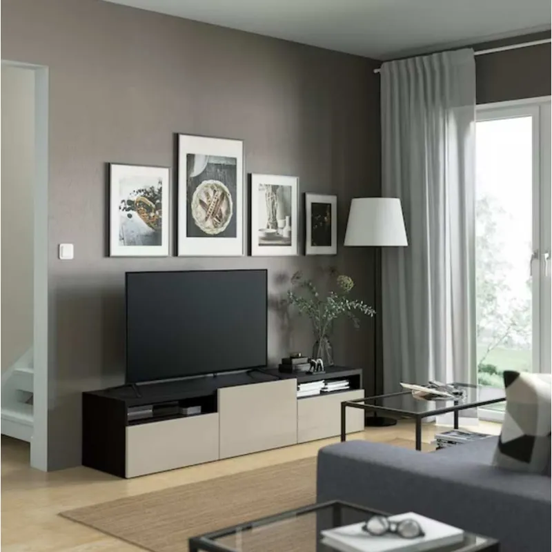 VENTITAS HOME - Mesa de Tv Moderna 75 Mallini Ventitas Home Negro y Blanco