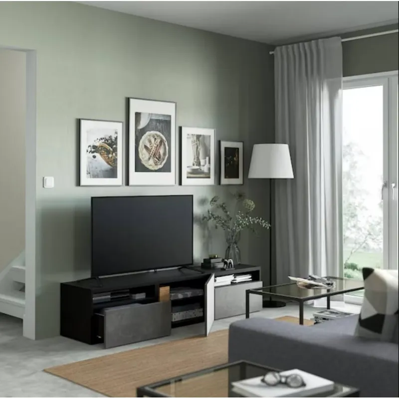 VENTITAS HOME - Mesa de Tv Moderna 75 Mallini Ventitas Home Negro y Gris