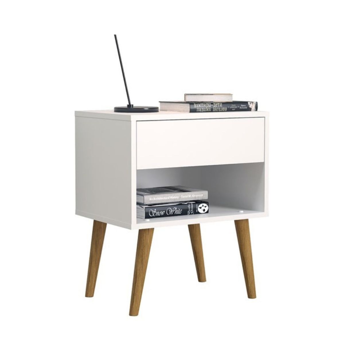 VENTITAS HOME - Velador Vintage Praga 1 Cajón Ventitas Home Color Blanco