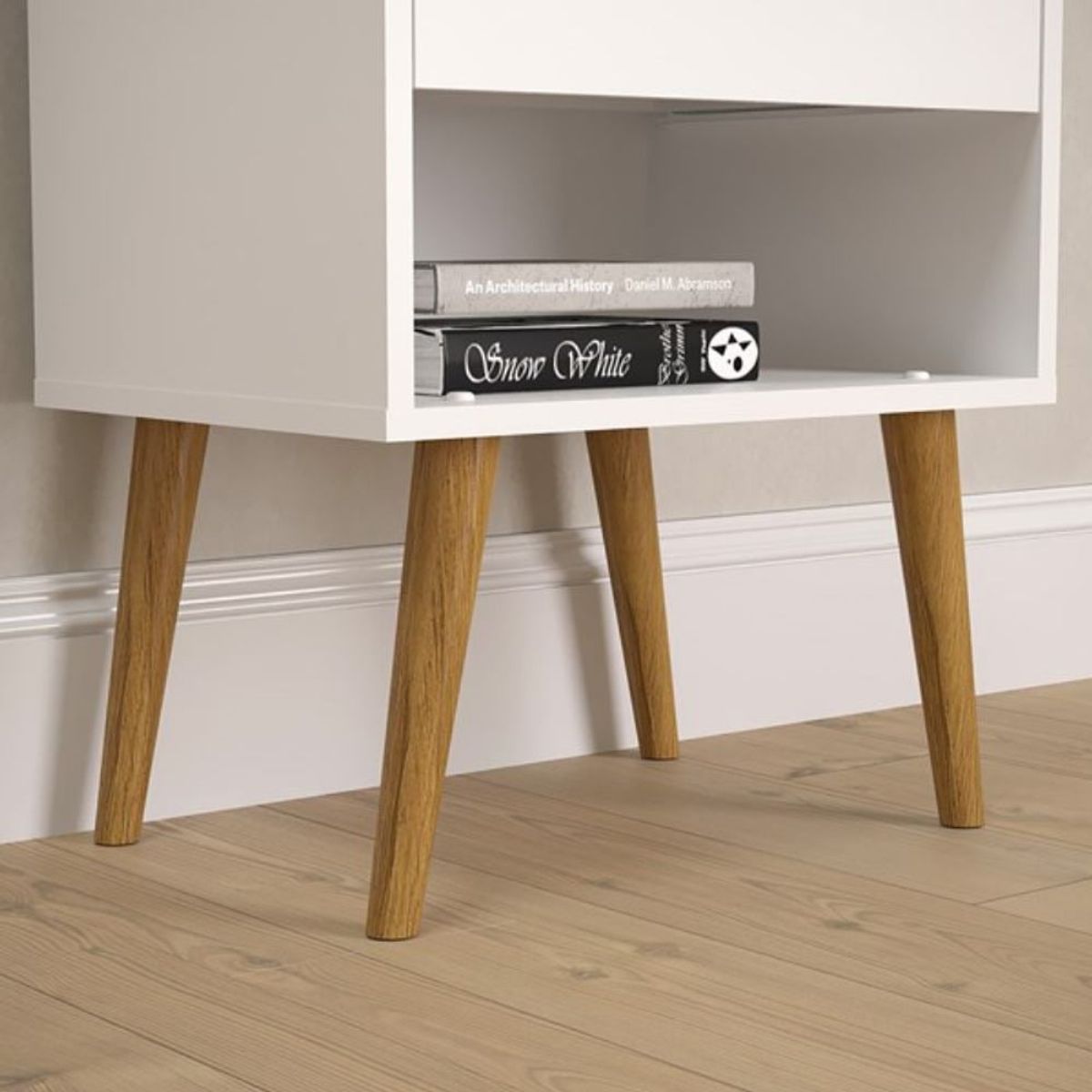 VENTITAS HOME - Velador Vintage Praga 1 Cajón Ventitas Home Color Blanco