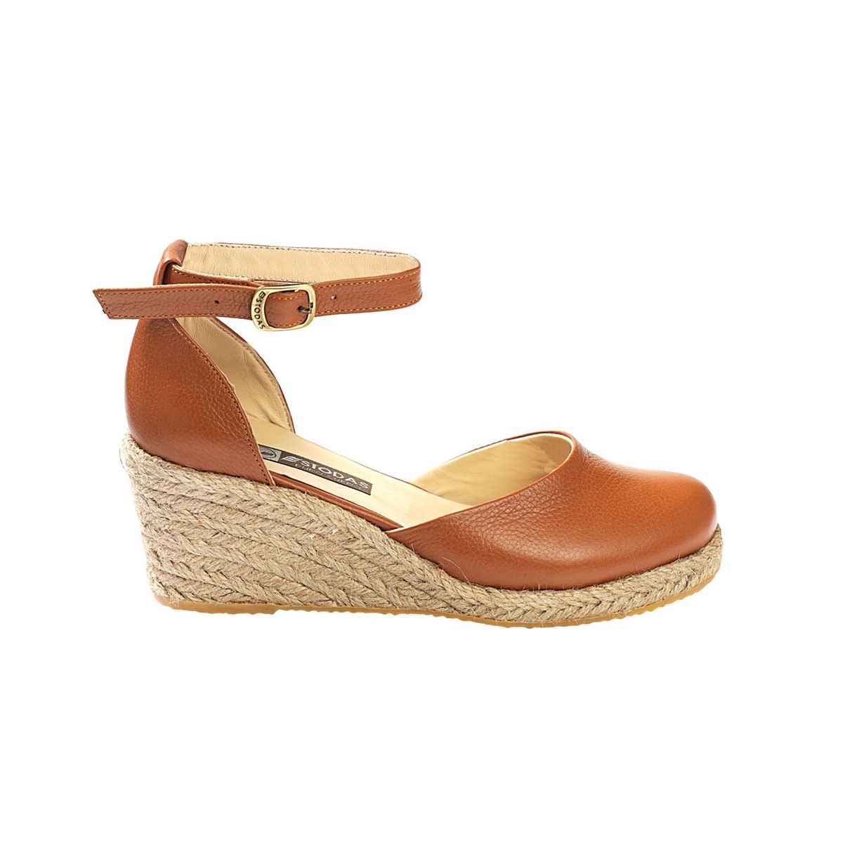 ESTODAS - Alpargatas Cuero Mujer Estodas Letizia N Natural Minifloter