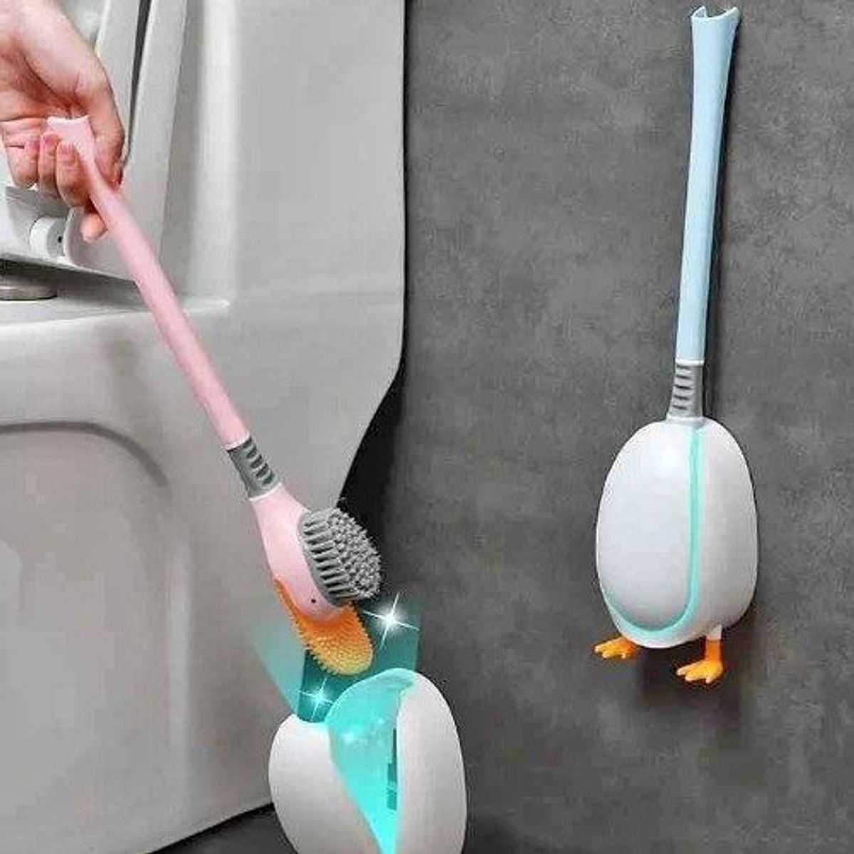 GENERICO - Cepillo  Flexible  Inodoro limpiador  Modelo kawaii