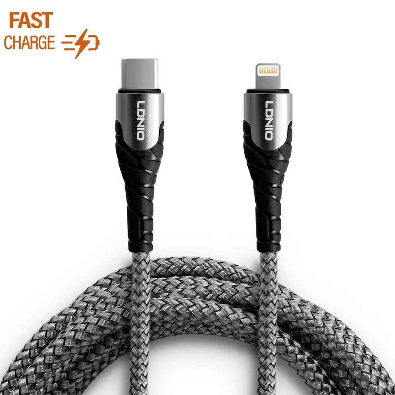 LDNIO - CABLE USB-C A LIGHTNING PARA IPHONE 13, 13 PRO, 13 PRO MAX DE 2MT