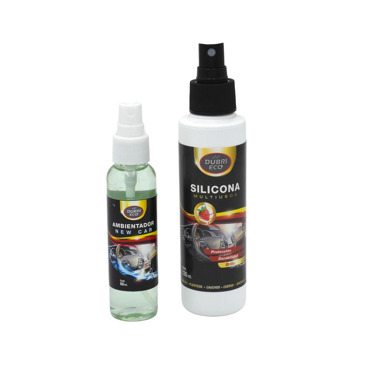 DUBRI ECO - Silicona fresa 120 y ambientador new car