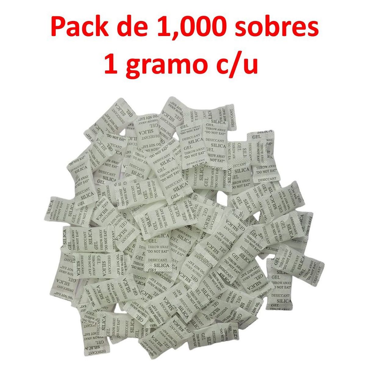 GENERICO - Pack 1000g sobres de 1g silica gel original sellada