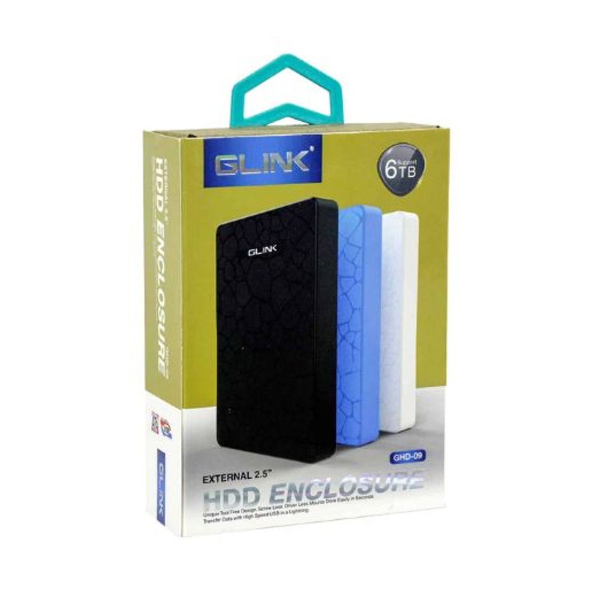 GENERICO - Case para Disco Duro Interno 2.5″ a USB 3.0 GHD-09 GLINK