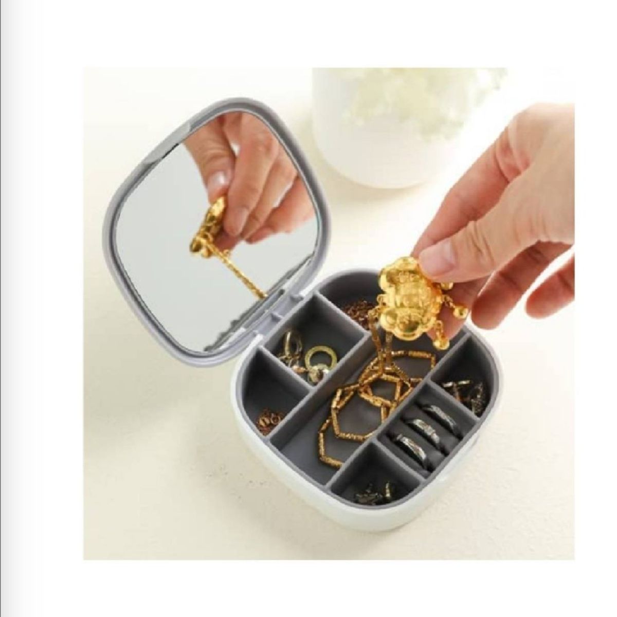 GENERICO - Joyero organizador con espejo para cartera