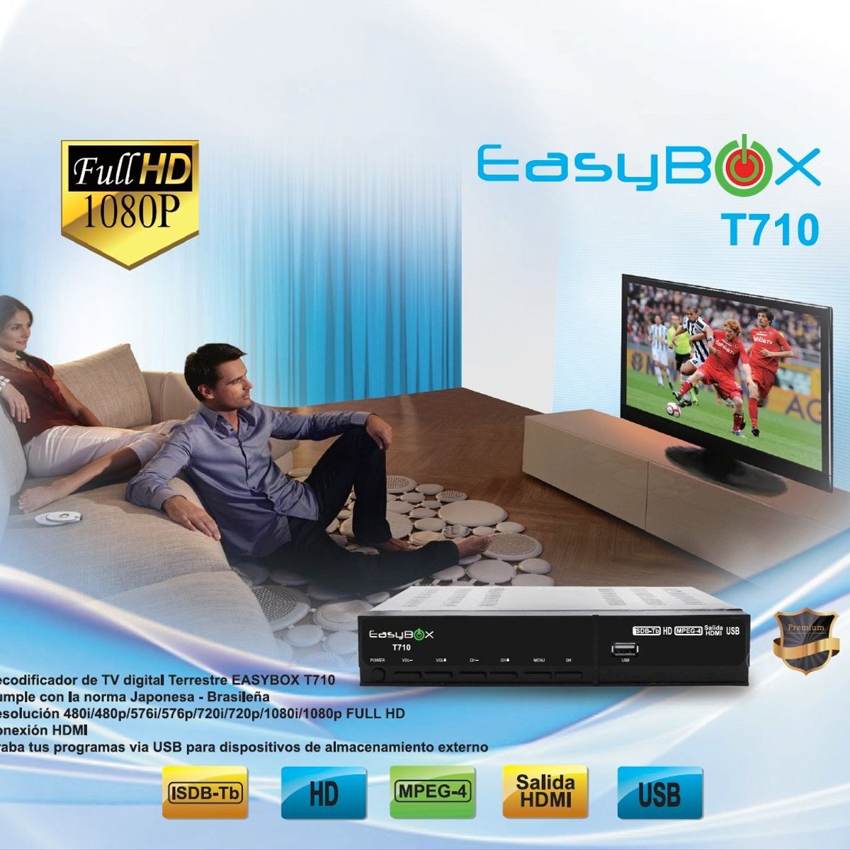 Easy Corp - Sintonizador Decodificador De Televisión Digital EASYBOX T710 HD