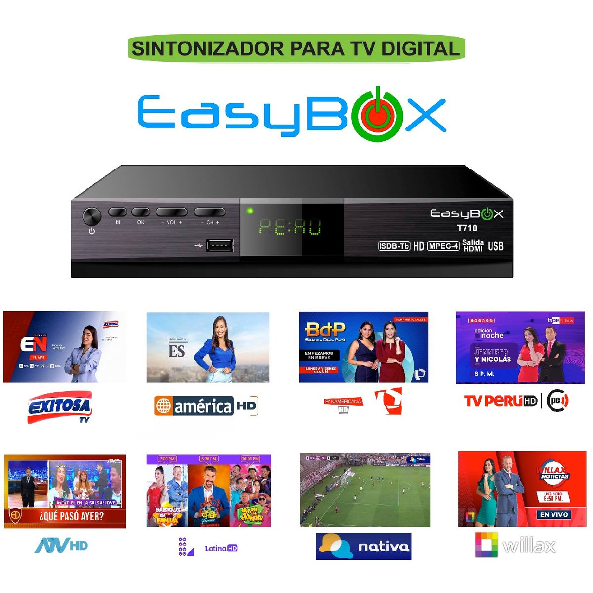 Easy Corp - Decodificador TV Digital Tv Full Hd Isdb-t Full HD Wifi Youtube