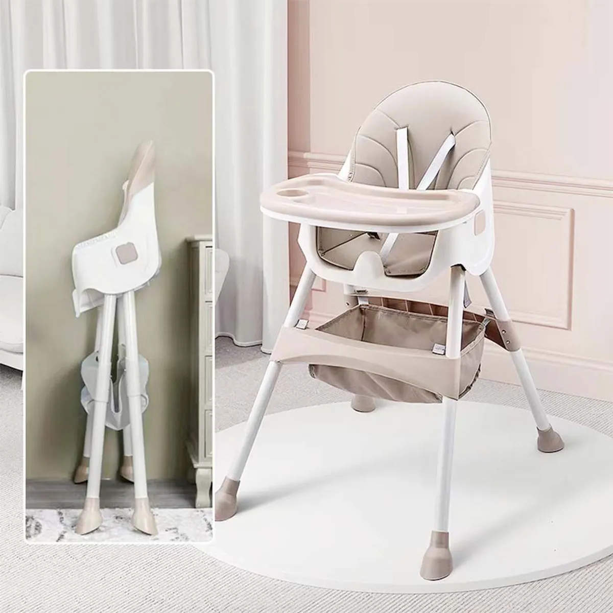 BABYKISS - SILLA DE COMER BABYKISS PLEGABLE BEIGUE