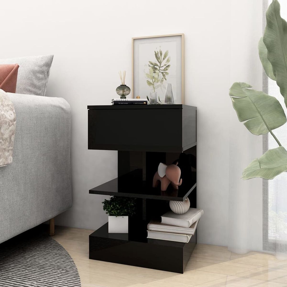 VENTITAS HOME - Mesa de Noche Velador Tyra Ventitas Home Color Negro