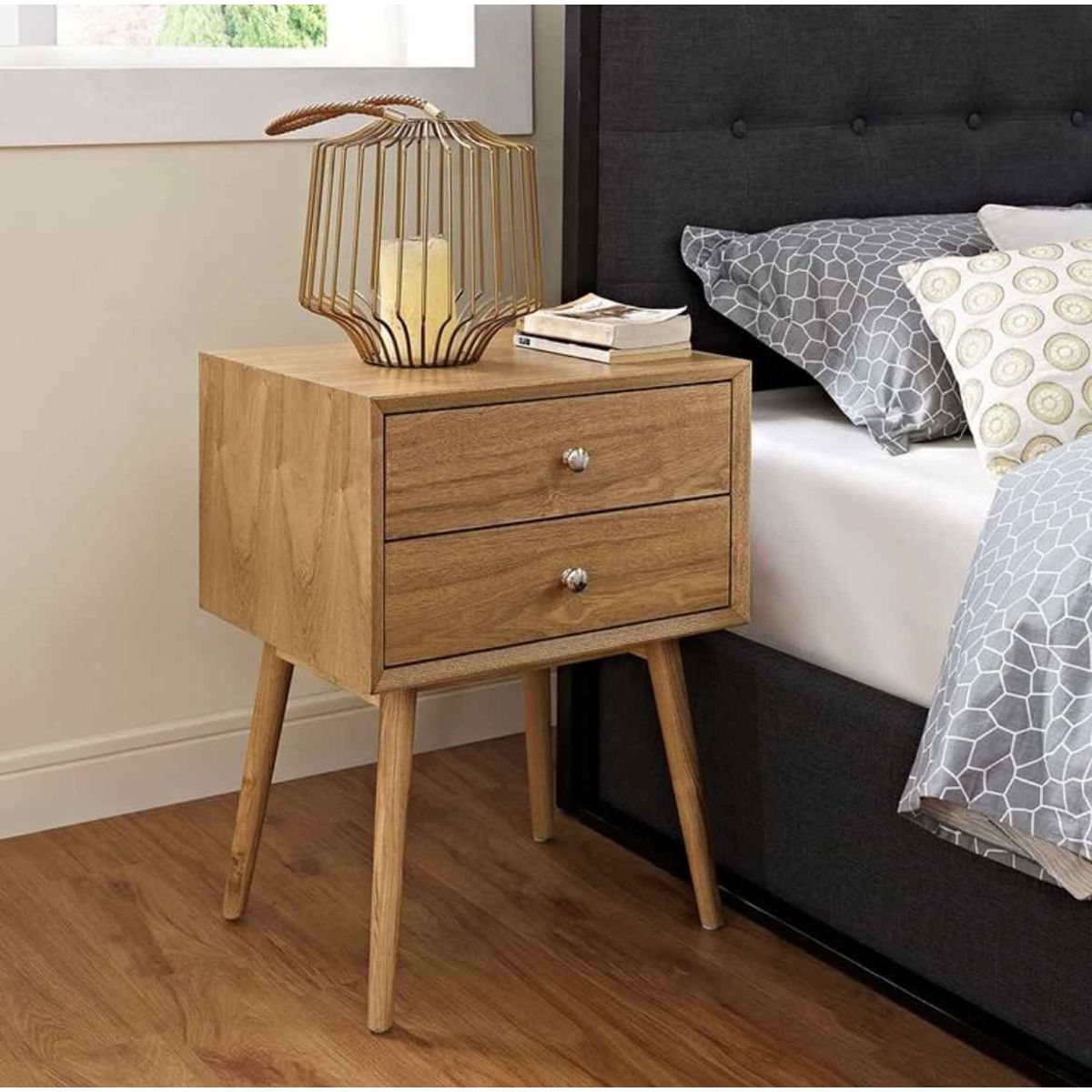 VENTITAS HOME - Velador Vintage Premium 2 Cajones Ventitas Home Color Duna