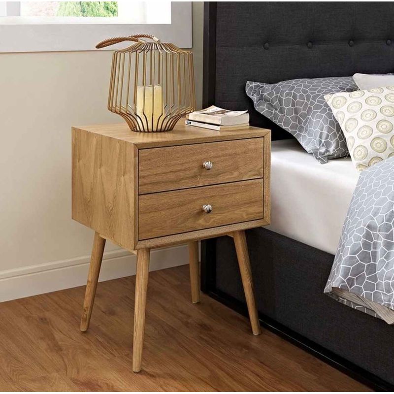 VENTITAS HOME - Velador Vintage Premium 2 Cajones Ventitas Home Color Duna